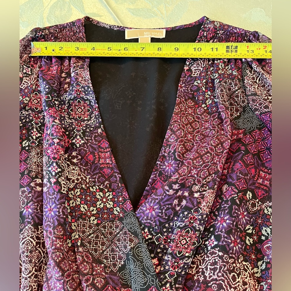 Michael Kors Patchwork Georgette Smock-Waist Faux… - image 4